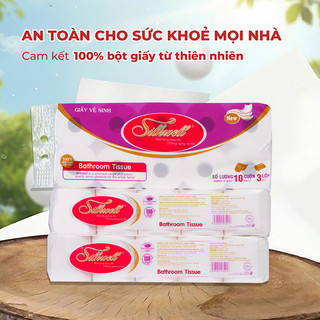 Giấy vệ sinh Silkwell Tím rẻ bịch 1kg dày 3 lớp hàng chính hãng siêu dai không chất tẩy trắng