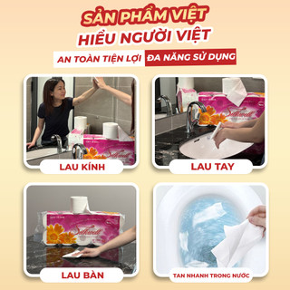 Giấy Vệ sinh Silkwell Tím cao cấp 10 cuộn 3 lớp mềm mịn, giấy vệ sinh siêu dai hàng chính hãng