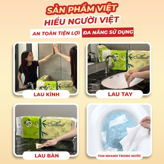 Giấy vệ sinh Silkwell gấu trúc 10 cuộn 3 lớp có lõi, không chất tẩy trắng, an toàn hàng chính hãng