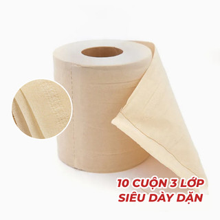 Giấy vệ sinh Silkwell gấu trúc 10 cuộn 3 lớp có lõi, không chất tẩy trắng, an toàn hàng chính hãng