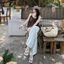 Áo 2 dây đũi vân mây dáng babydoll xoè Lalaa Top.