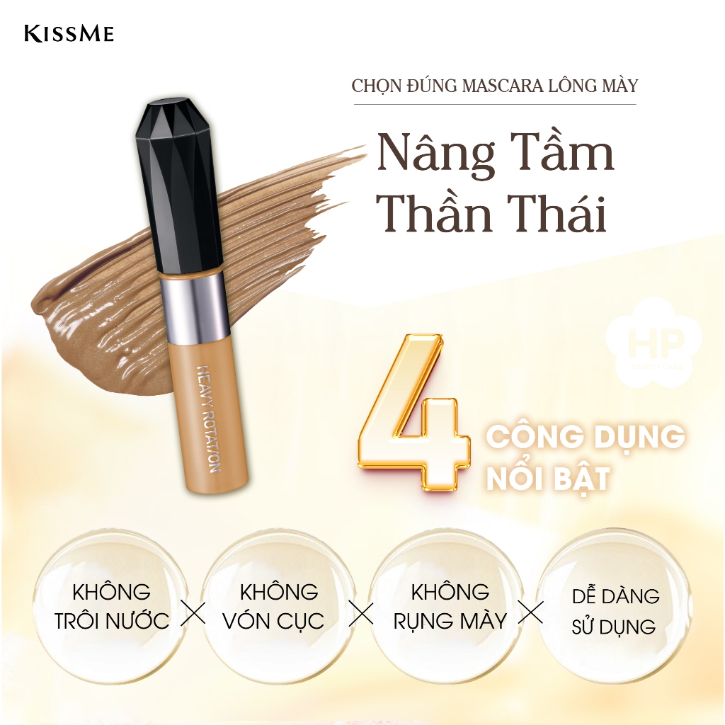 Mascara Chải Đổi Màu Lông Mày Kissme Heavy Rotation Coloring Eyebrow EX 8g (Màu Nâu Sáng EX05)