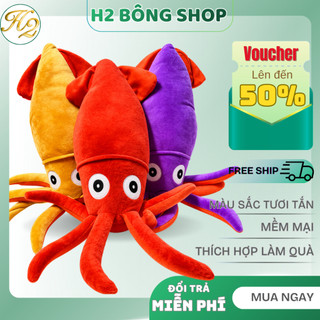 [ Loại To] Gấu Bông Hình Con Mực, Bạch Tuộc Mềm Mại Đáng Yêu