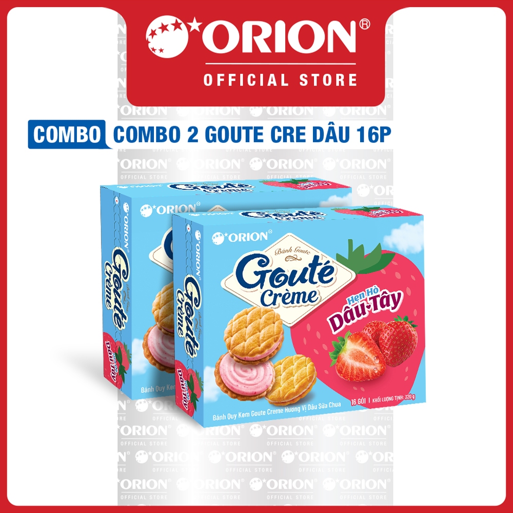 Combo 2 Hộp Bánh Goute Creme Dâu (16 Gói/Hộp)