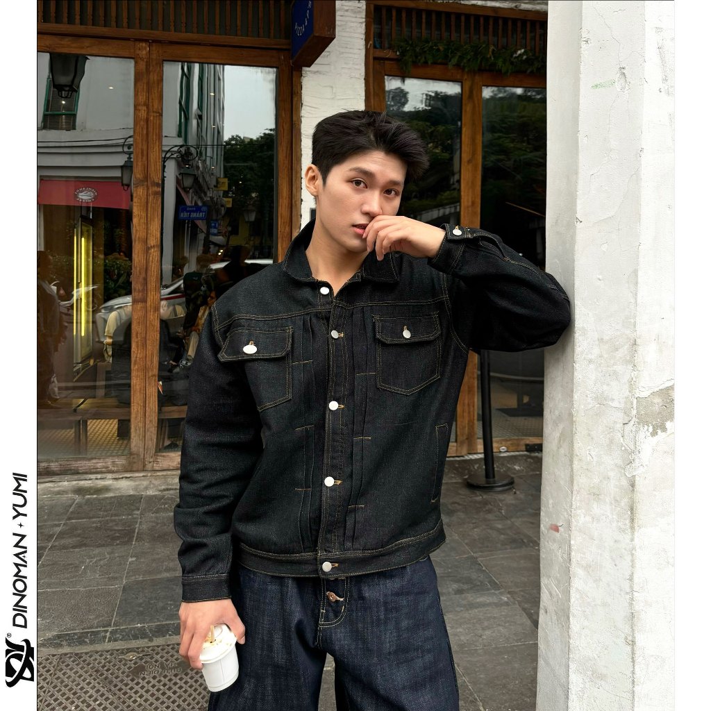 Áo Jean Xếp Ly DINOMAN Vải Jeans Wash Cao Cấp Form Đứng Trẻ Trung Bền Màu Phong Cách Mạnh Mẽ SM026 | BigBuy360 - bigbuy360.vn