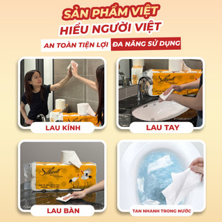 Giấy vệ sinh Silkwell Sếu 10 cuộn 4 lớp có lõi hàng Cao cấp,siêu mềm mịn không tẩy trắng chính hãng