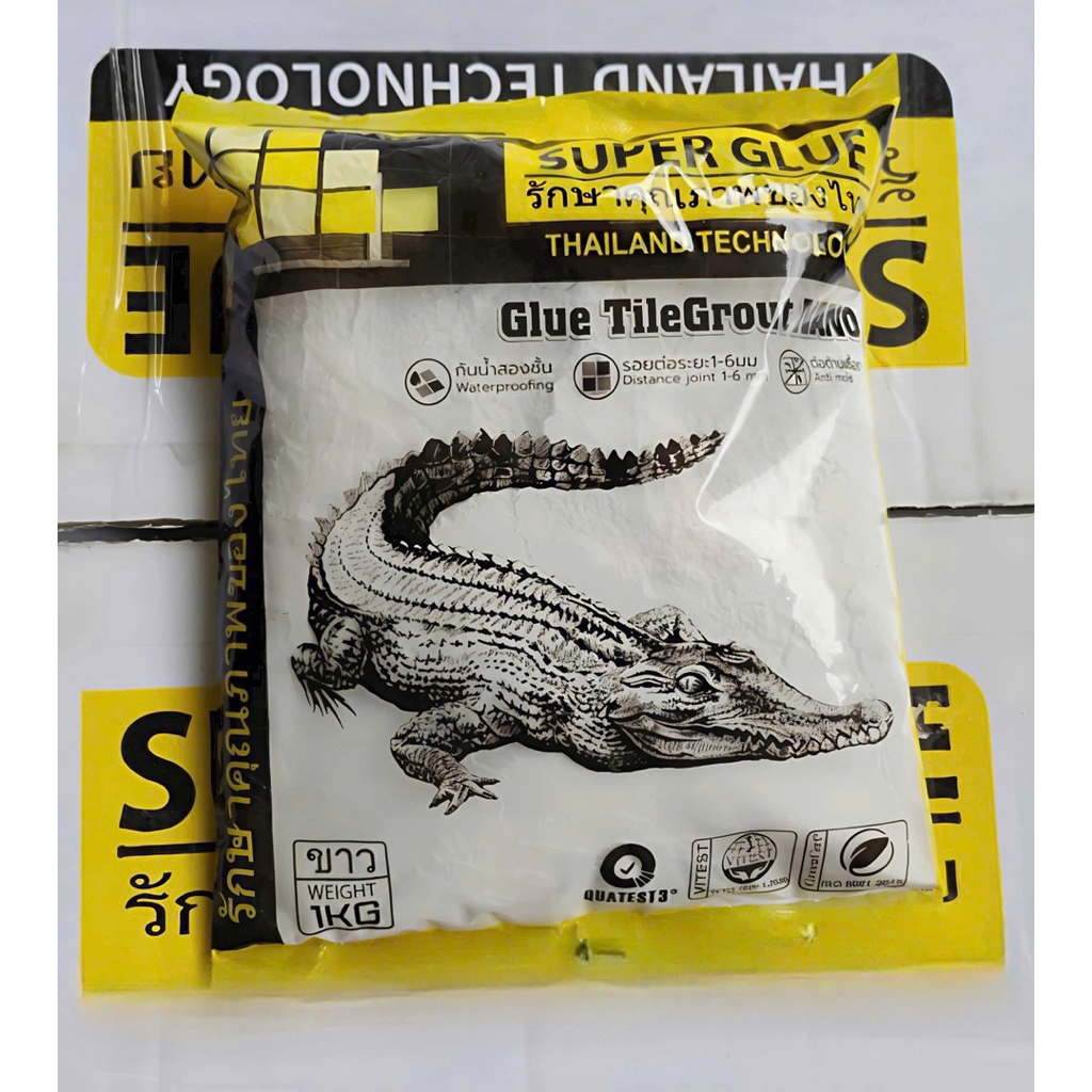 Keo Chà Ron SUPER GLUE Con Cá Sấu gói 1kg - Dùng trét ron gạch men