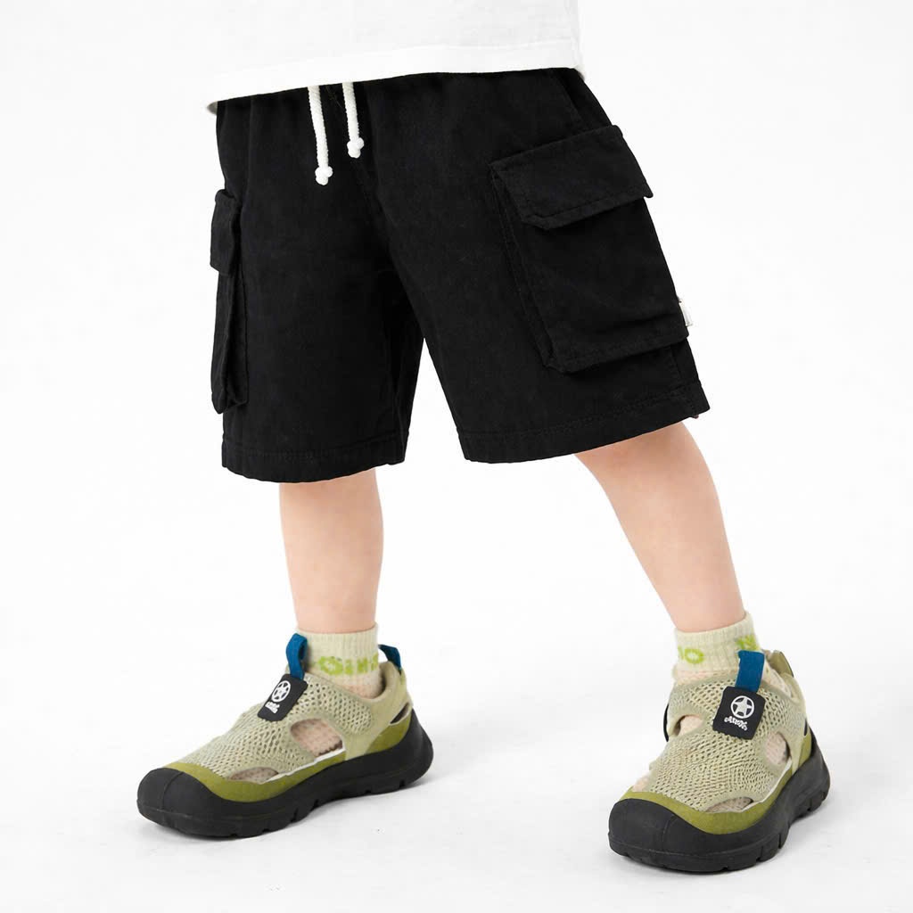 Quần short Bernie túi hộp, quần đùi cotton co giãn kiểu dáng basic cho bé trai 9-28kg