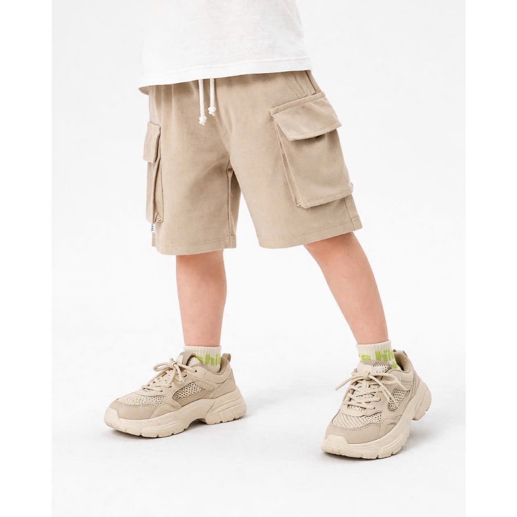 Quần short Bernie túi hộp, quần đùi cotton co giãn kiểu dáng basic cho bé trai 9-28kg