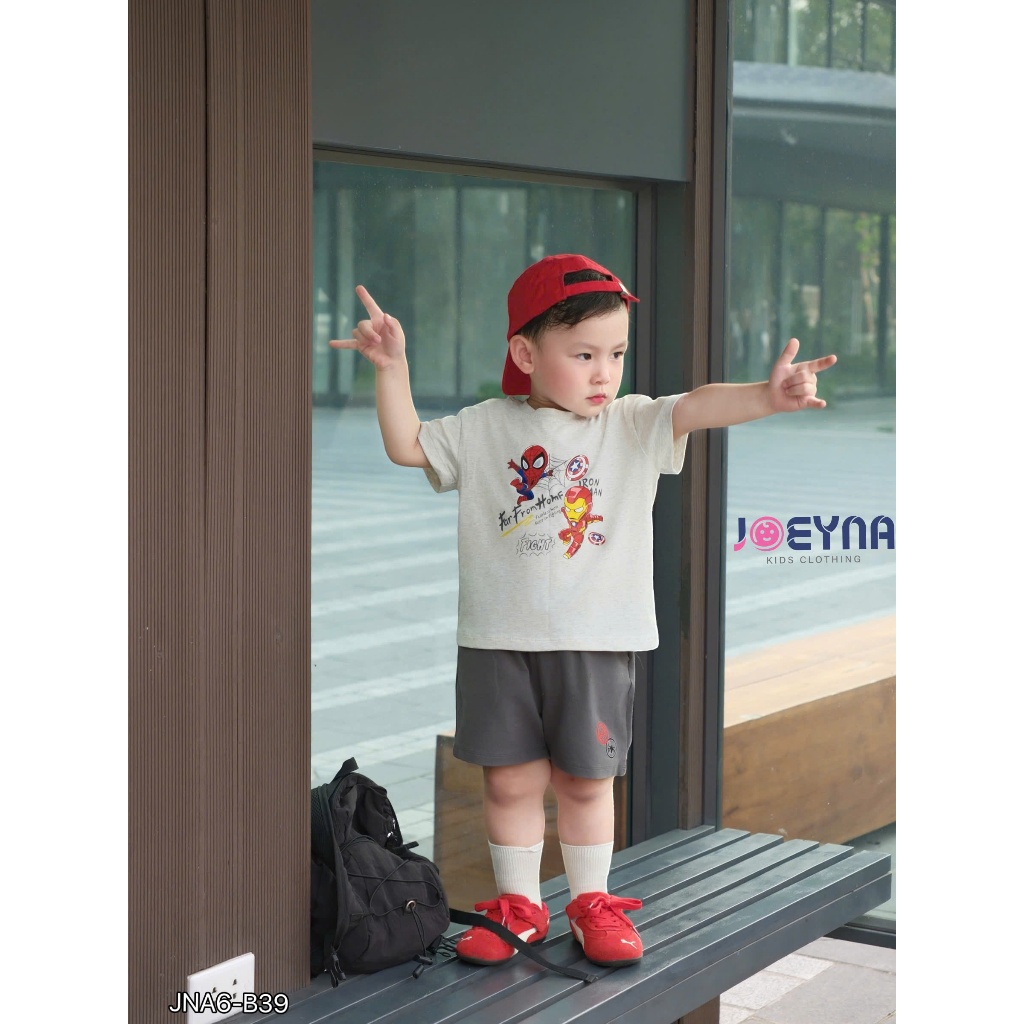 Set bộ cộc Joeyna B39 iron man cho bé 8-24kg