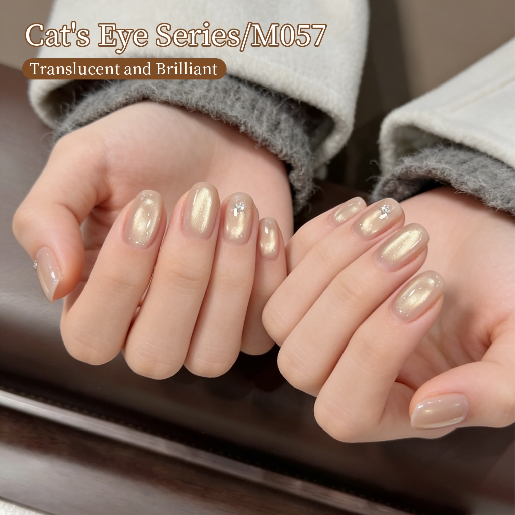 XEIJAYI 10ml - Sơn móng tay dạng gel màu mơ nhạt hiệu ứng mắt mèo, độ bóng lâu trôi, thích hợp sử dụng hàng ngày.