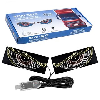 Bộ 2 Đèn Mắt Quỷ LED USB 5V Devil Eye - Trang Trí Xe Tải, Xe Hơi, Kính Chắn Gió Trước Và Sau
