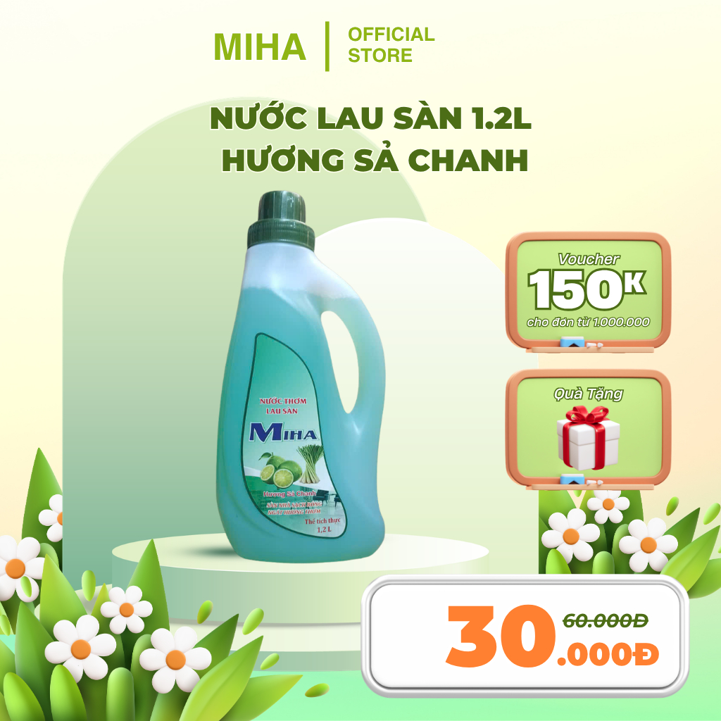 Nước Lau Sàn 1.2L Hương Sả Chanh – Sạch Sàn Nhà, Thơm Lâu, Khử Mùi Hiệu Quả