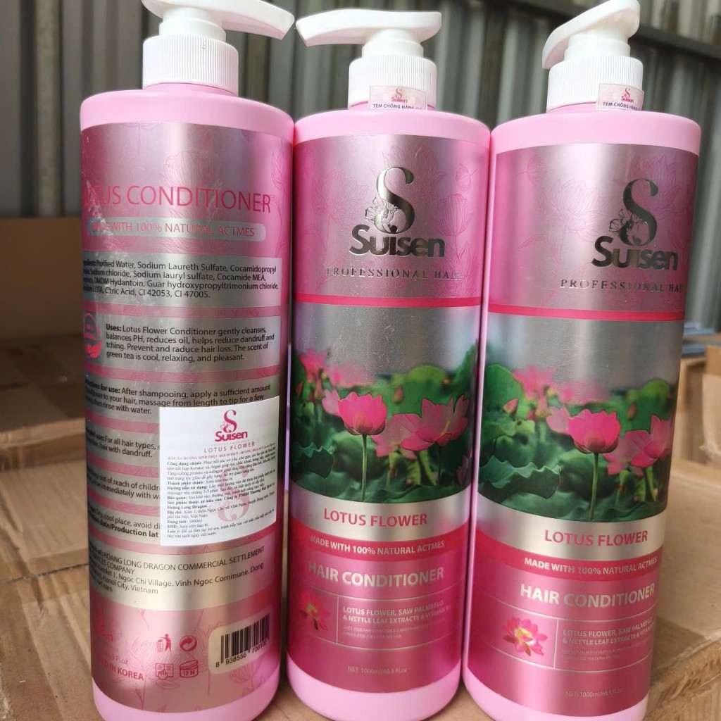 Dầu Xả Suisen Lotus Flower 1000ml Hương Hoa Sen - Dưỡng Tóc Mềm Mượt Phục Hồi Tóc Hư Tổn Chính Hãng