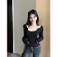 Set Áo Nữ Big Size 2 Món – Áo Thun Tay Dài + Áo Hai Dây Da Báo, Phong Cách Mỹ Sexy, Che Bụng Tôn Dáng Cho Nàng Mũm Mĩm