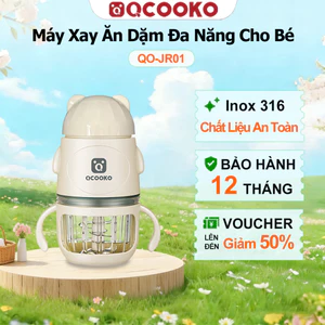 Máy Xay Ăn Dặm Cho Bé BearQCOOKO 8 Lưỡi Dao Xay Mướt Mịn Nhuyễn Cối Thủy Tinh Chất Liệu An Toàn