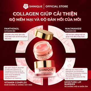 SHINIQUE Collagen Lip Balm 9g - Son Dưỡng Môi Collagen Kết Hợp Vitamin Giúp Phục Hồi, Giữ Ẩm và Bảo Vệ Môi Suốt 24h