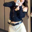 Set Áo Nữ 2 Món Hoa Nhí – Áo Khoác Cardigan + Áo 2 Dây Sexy, Phong Cách Hàn Quốc Ngọt Ngào Quyến Rũ