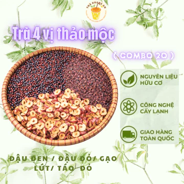 Combo 20gói Trà 3 Vị Thảo Mộc Gạo Lứt,Đậu Đen Xanh Lòng,Táo Đỏ,Trà Thảo Mộc Dưỡng Nhan Đẹp Da,Chống Lão Hóa,AnThần DễNgủ
