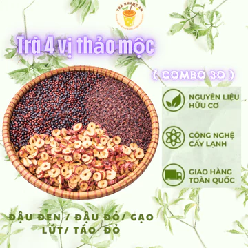 Combo 30 gói Trà 3 Vị Thảo Mộc Gạo Lứt,Đậu Đen Xanh Lòng,Táo Đỏ,Trà Thảo Mộc Dưỡng Nhan ĐẹpDa,Chống LãoHóa,An Thần DễNgủ