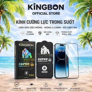 Kính Cường Lực iPhone KiNGBON MA-02 TRONG Suốt 3D Không Hộp dành cho IP 6 đến 17 Pro Max