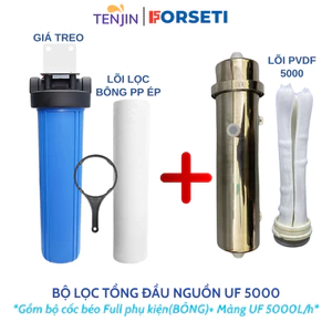 Combo Cốc Béo 20 inch (Jumboo)+ Máy Lọc UF Công Suất Lớn Dùng Sợi Lọc PVDF , Bộ Lọc Tổng Sinh Hoạt, Lọc Đầu Nguồn