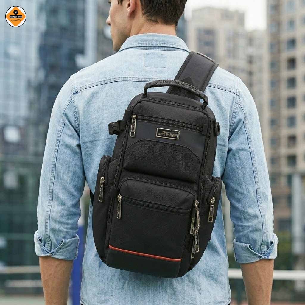 Túi Đeo Chéo Nam Cao Cấp Xbags Apex XB9103 Màu Đen Chống Nước, Nhiều Ngăn, Sang Trọng, Đeo Cực Chất!