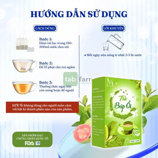[Chính Hãng] Trà Búp Ổi Hộp 60 Túi Lọc Trà  Hỗ Trợ Cải Thiện Hệ Tiêu Hóa Chống Tiểu Đường