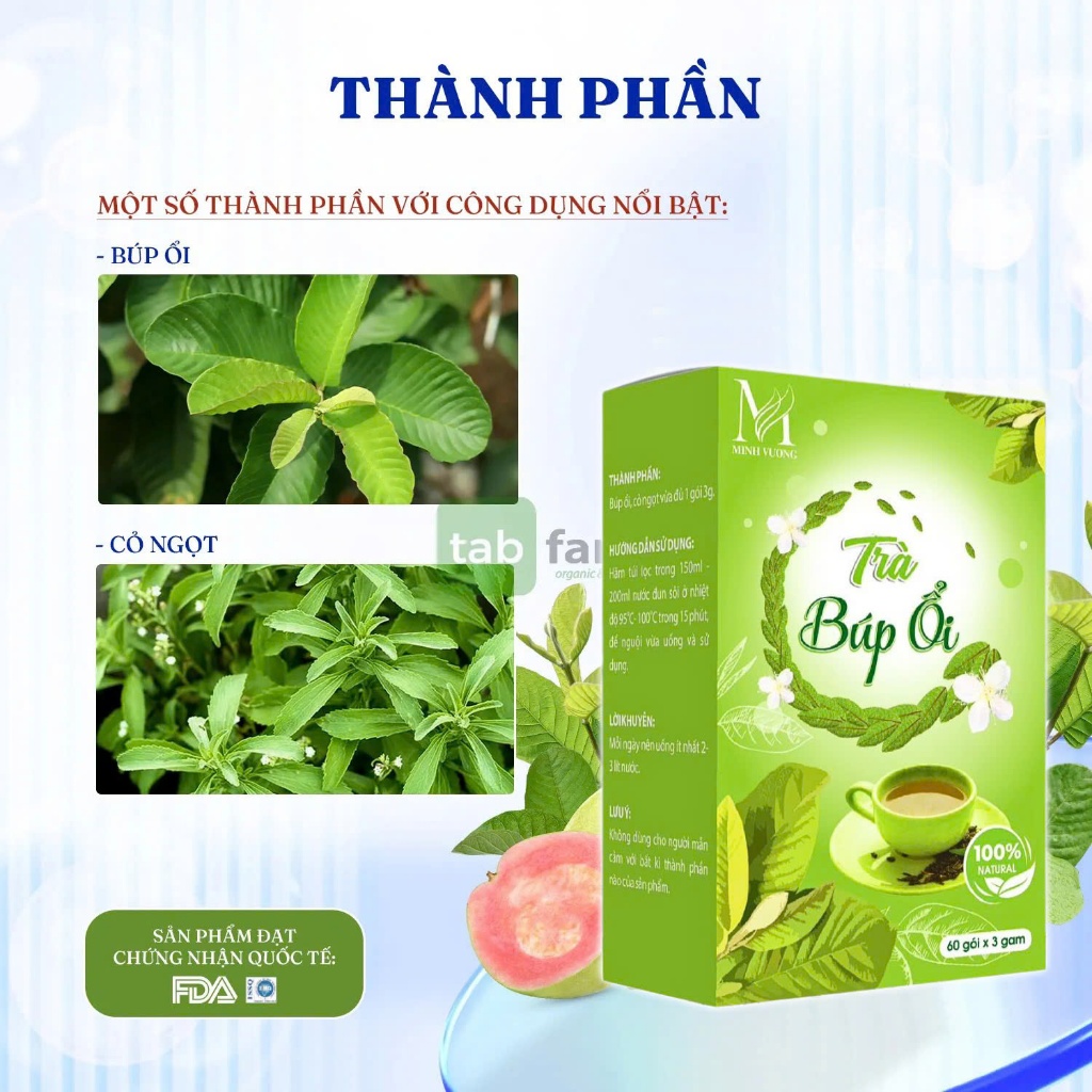 [Chính Hãng] Trà Búp Ổi Hộp 60 Túi Lọc Trà  Hỗ Trợ Cải Thiện Hệ Tiêu Hóa Chống Tiểu Đường