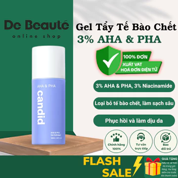 [COMBO AHA x Mask] Gel Tẩy Tế Bào Chết AHA & PHA Candid Giúp Làm Sạch Và Mềm Mịn Da 100ml
