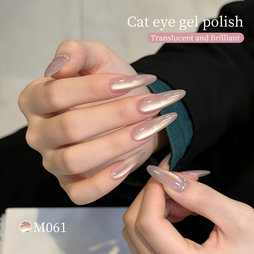 XEIJAYI 10ml - Sơn móng tay Peach Gold Cat's Eye Gel, thích hợp cho các tiệm làm móng và mọi mùa.