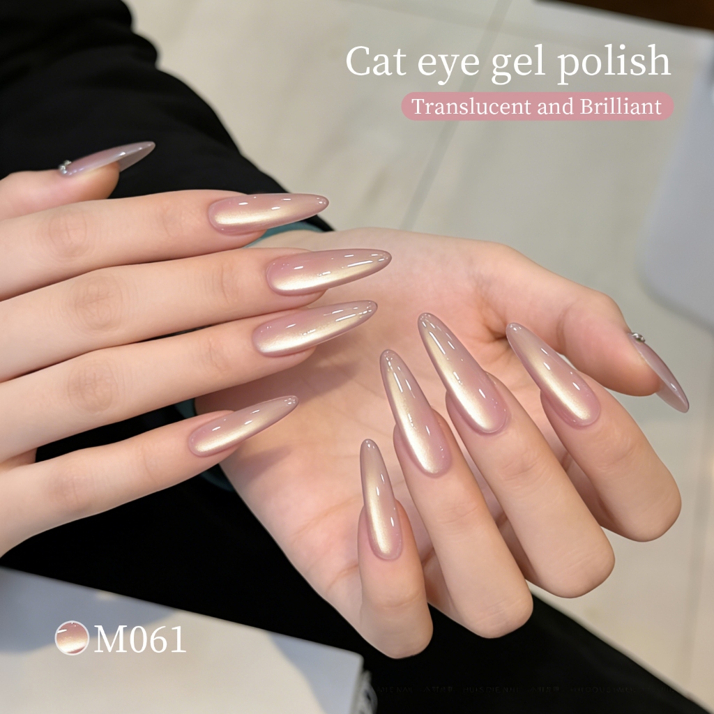 XEIJAYI 10ml - Sơn móng tay Peach Gold Cat's Eye Gel, thích hợp cho các tiệm làm móng và mọi mùa.