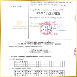 Kem Dưỡng trắng da, Chống nắng, Ngừa mụn Claudia 10g, 15g