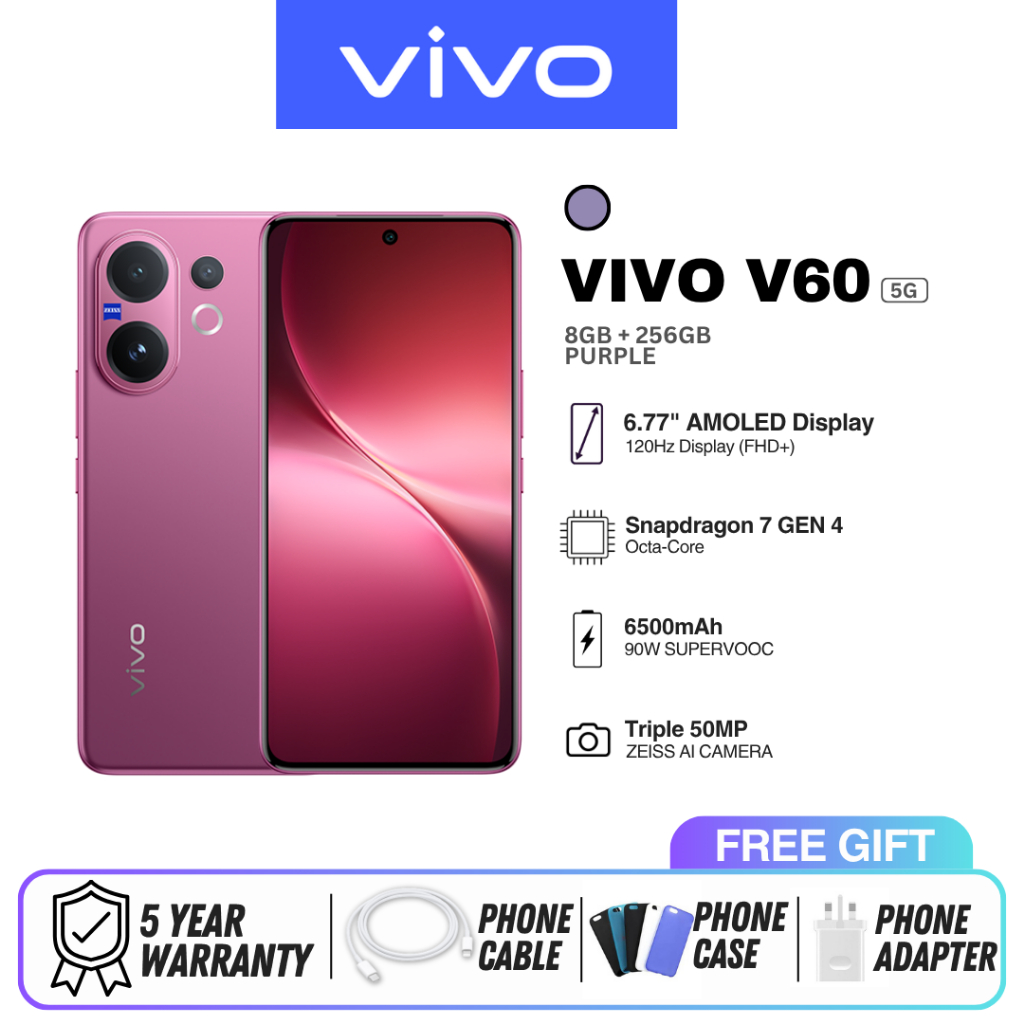 Điện thoại vivo V60 (8+256GB) - Chính hãng