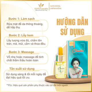 Serum Dưỡng trắng da, Cấp ẩm Claudia 15ml