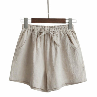 Quần Đùi Nữ Cotton Cạp Cao Form Rộng Thoáng Mát, Quần Đùi Nữ Lanh Dây Rút Basic Dễ Phối Tôn Dáng