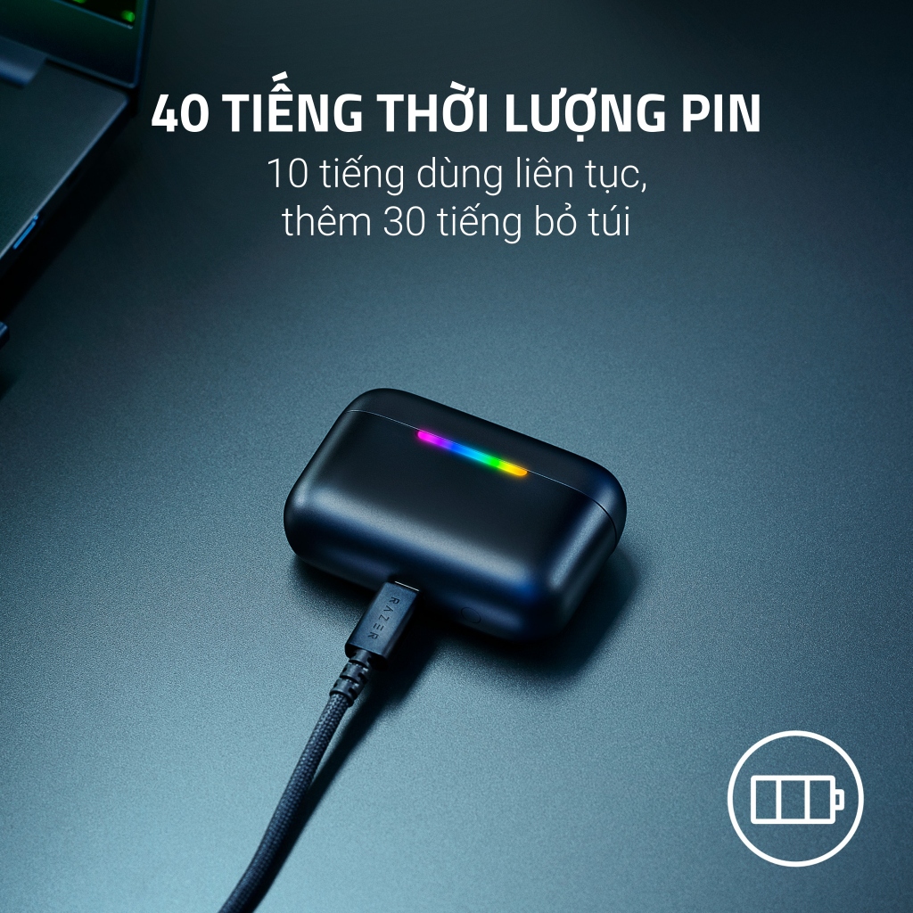 Tai Nghe Gaming Razer Hammerhead V3 HyperSpeed | 2,4GHz & BT 6.0 | ANC | Hộp Sạc+Dongle | Pin 40h | 7.1 @PC | IPX4 | BigBuy360 - bigbuy360.vn