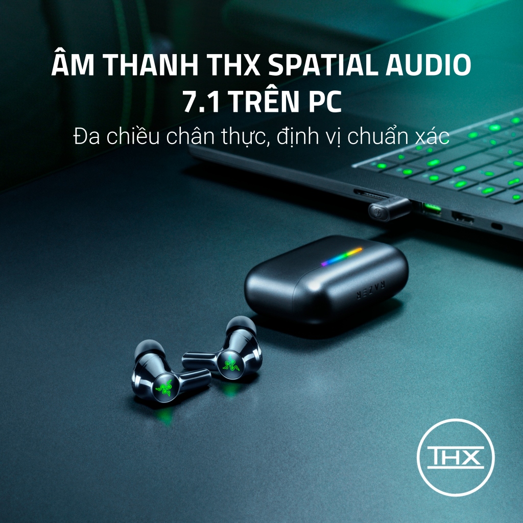 Tai Nghe Gaming Razer Hammerhead V3 HyperSpeed | 2,4GHz & BT 6.0 | ANC | Hộp Sạc+Dongle | Pin 40h | 7.1 @PC | IPX4 | BigBuy360 - bigbuy360.vn