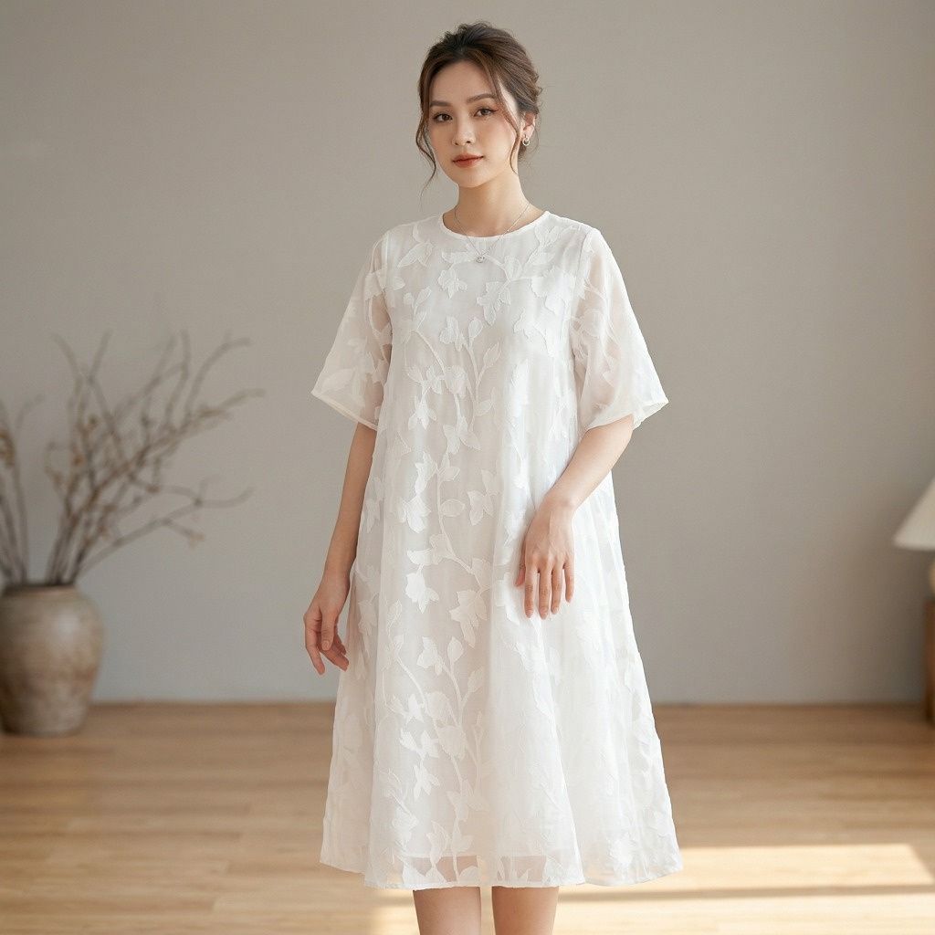 VẢI VOAN TƠ HOA - MAY ÁO, ÁO DÀI, VÁY...