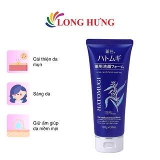 Sữa rửa mặt Hatomugi Kumano Reihaku Facial Foam giúp ngăn ngừa mụn và làm sáng da (130g)