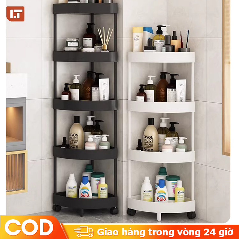LT Kệ bếp Kệ kích thước nhỏ khoảng trống hình tam giác có bánh