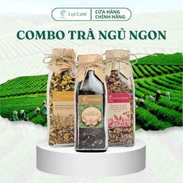 Combo 3 Vị Trà Hoa Thảo Mộc Ngủ Ngon Cao Cấp, An Thần, Ngủ Ngon, Thư Giãn – Lục Lam – Chai Thủy Tinh