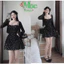 QC_ Set váy ngắn, đồ mặc hè đầm Lụa dáng ngắn hoa nhí kèm quần lót phối khoác tay dài Thun Ren