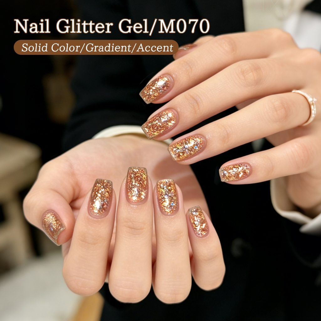 XEIJAYI 10ml - Sơn móng tay dạng gel nhũ vàng tông nâu, bền màu và bóng, thích hợp sử dụng tại salon.