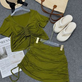 Set Quần Áo Đi Biển Đi Du Lịch NHỎ CLOTHING Bigsize Chất Vải Cotton Mềm Min,Mặc Là Mát Phong Cách Xinh Xắn SET28
