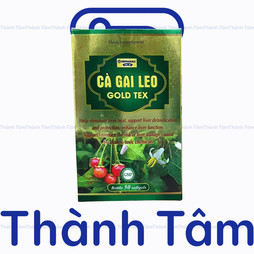 Bổ gan Cà Gai Leo GOLDTEX hỗ trợ giải độc gan,làm mát gan, hạ men gan, tăng cường chức năng gan - Hộp 50 viên