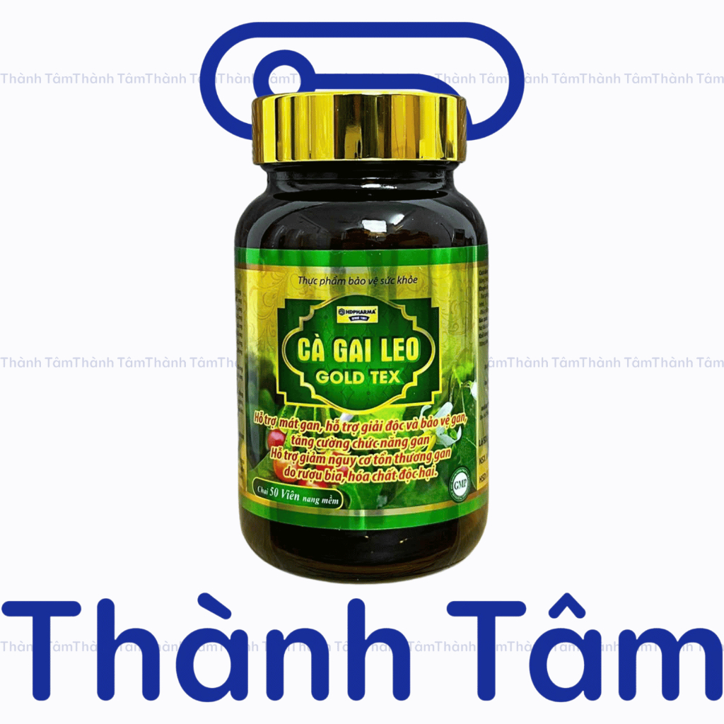 Bổ gan Cà Gai Leo GOLDTEX hỗ trợ giải độc gan,làm mát gan, hạ men gan, tăng cường chức năng gan - Hộp 50 viên