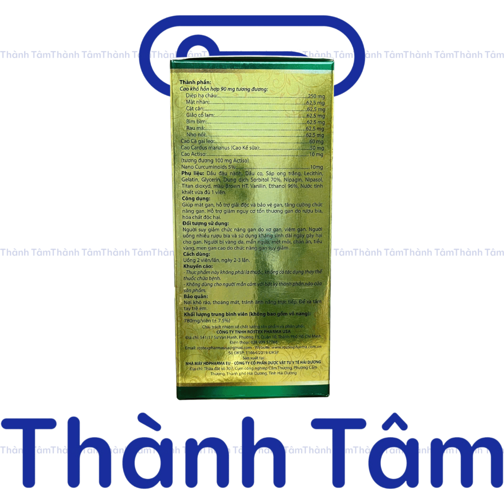 Bổ gan Cà Gai Leo GOLDTEX hỗ trợ giải độc gan,làm mát gan, hạ men gan, tăng cường chức năng gan - Hộp 50 viên