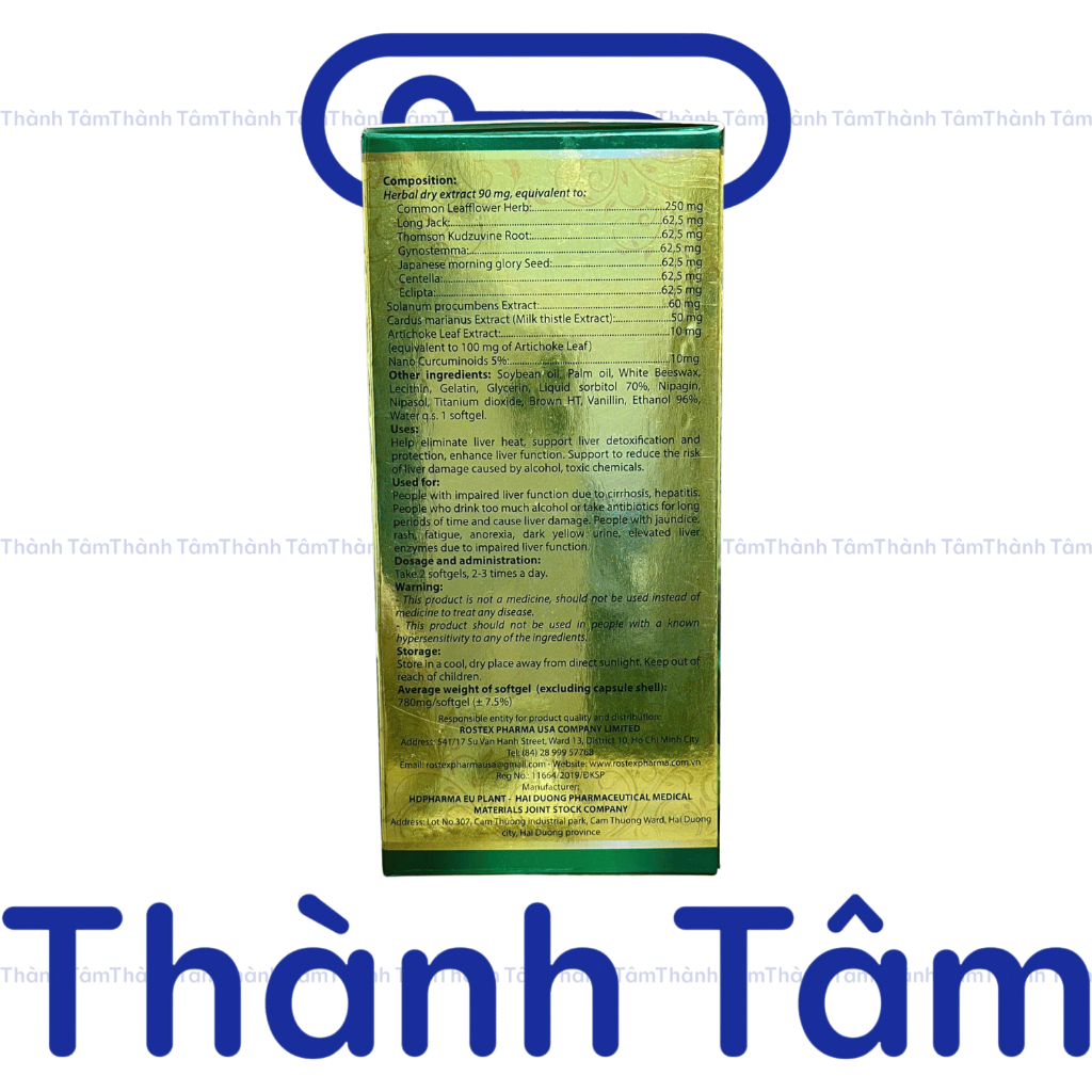Bổ gan Cà Gai Leo GOLDTEX hỗ trợ giải độc gan,làm mát gan, hạ men gan, tăng cường chức năng gan - Hộp 50 viên