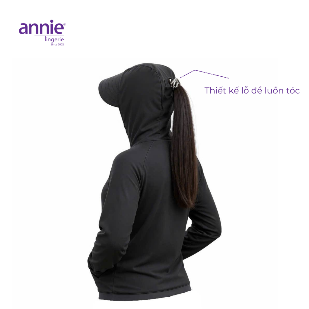 Áo Chống Nắng Nữ Annie 9004 UPF50+ Chống Tia UV, Mũ Vành Rộng Che Kín, Thoáng Mát Thấm Hút Mồ Hôi